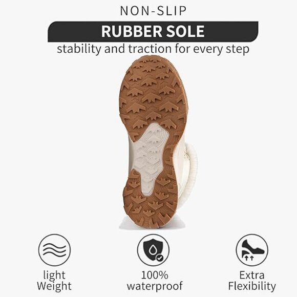 Womens Snow Boots with Insulated Sole, Lightweight Warm Cozy Winter Booties - Picture 6 of 6